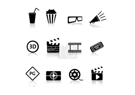 Ilustración de Set de iconos de cine vectorial - Imagen libre de derechos