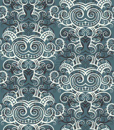 Illustration for Creative illustration of seamless pattern with floral elements - Royalty Free Image