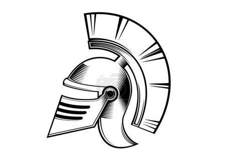 Illustration for Greek warrior helmet, vector illustration - Royalty Free Image