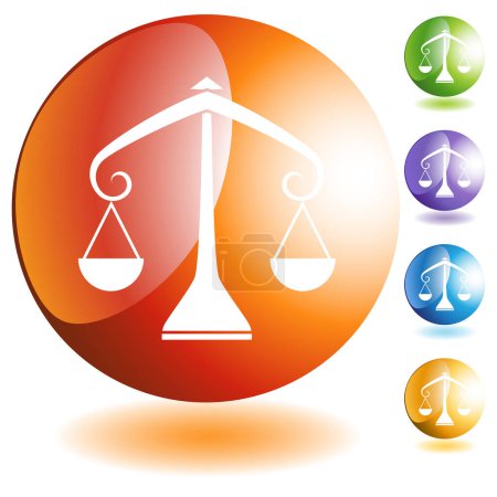 Téléchargez les illustrations : Balance balance icônes set illustration vectorielle - en licence libre de droit
