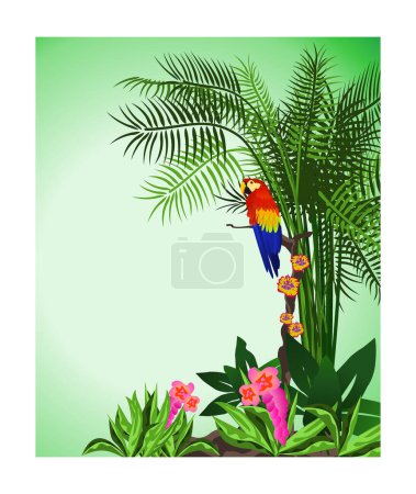 Téléchargez les illustrations : Illustration vectorielle d'image tropicale - en licence libre de droit