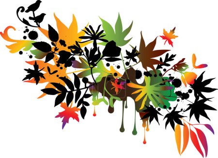 Téléchargez les illustrations : Illustration vectorielle de feuilles d'érable colorées - en licence libre de droit