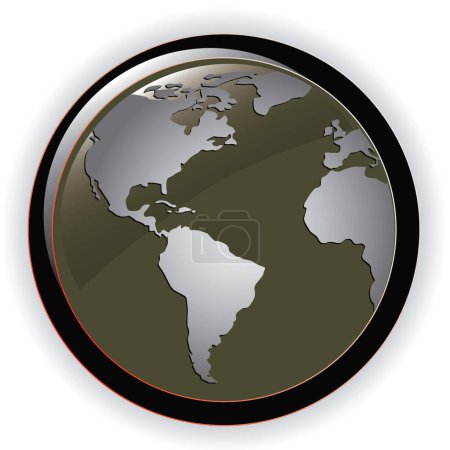 Téléchargez les illustrations : Illustration vectorielle icône carte du monde noir - en licence libre de droit