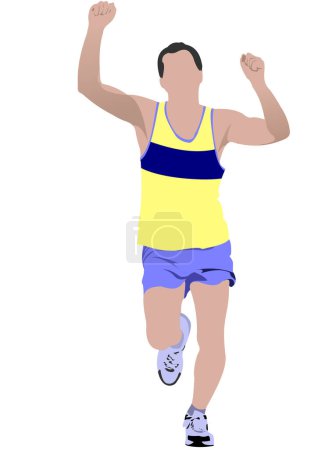 Illustration for Runner man  vector illustration - Royalty Free Image