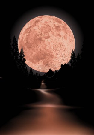 Ilustración de Luna llena en el cielo nocturno vector ilustración - Imagen libre de derechos