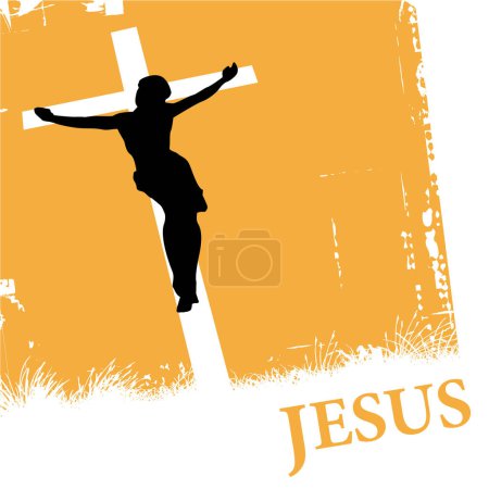Ilustración de Jesucristo con ilustración de vectores cruzados - Imagen libre de derechos