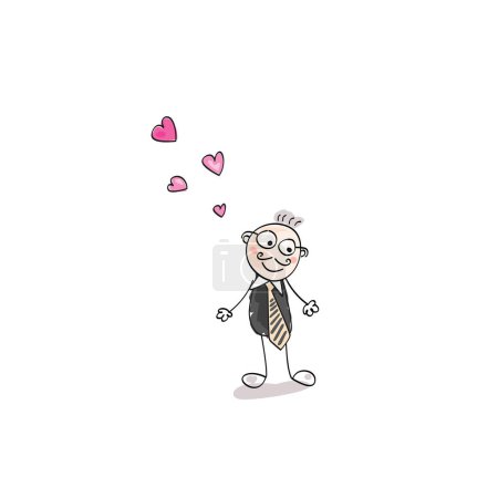 Illustration for Man in love cartoon vector illustration - Royalty Free Image