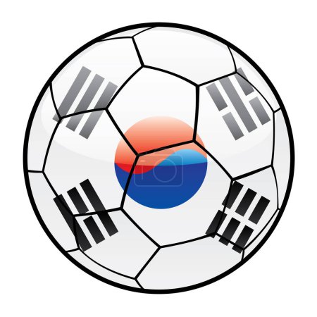 Illustration for Soccer ball with south korean flag,  vector illustration - Royalty Free Image
