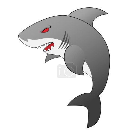 Téléchargez les illustrations : Illustration vectorielle du requin en colère - en licence libre de droit