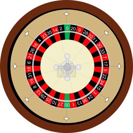 Illustration for Roulette wheel with casino chips. - Royalty Free Image
