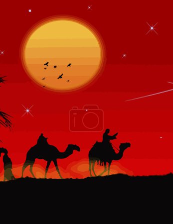 Ilustración de Camello en el desierto - Imagen libre de derechos