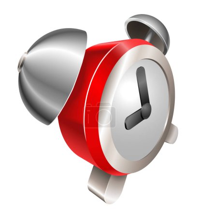 Illustration for Alarm watch with red heart - Royalty Free Image