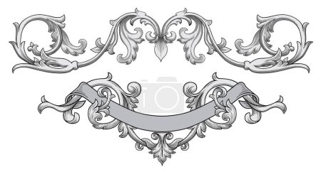 Ilustración de Elementos de diseño vectorial barroco - Imagen libre de derechos