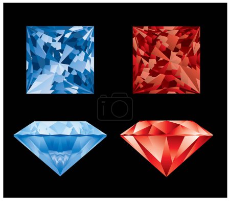 Téléchargez les illustrations : Diamant rouge sur fond blanc - en licence libre de droit