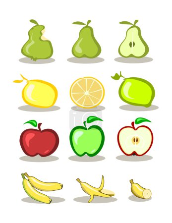 Illustration for Set of fruit icons - Royalty Free Image