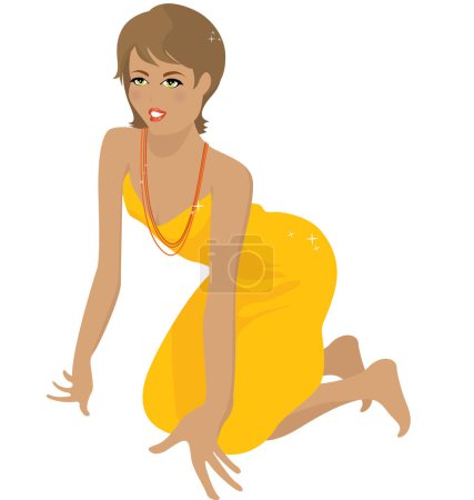 Illustration for Woman sitting on the floor. - Royalty Free Image
