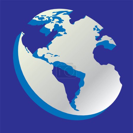Téléchargez les illustrations : Icône du globe. symbole de carte du monde. design plat. - en licence libre de droit