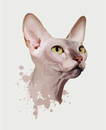 Téléchargez les illustrations : Illustration vectorielle, portrait de chat. - en licence libre de droit