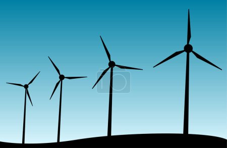 Illustration for Wind turbines on the sky background - Royalty Free Image