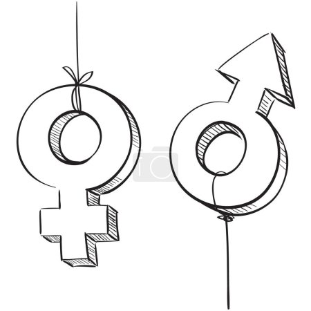 Illustration for Gender and sex symbols vector illustration graphic design - Royalty Free Image