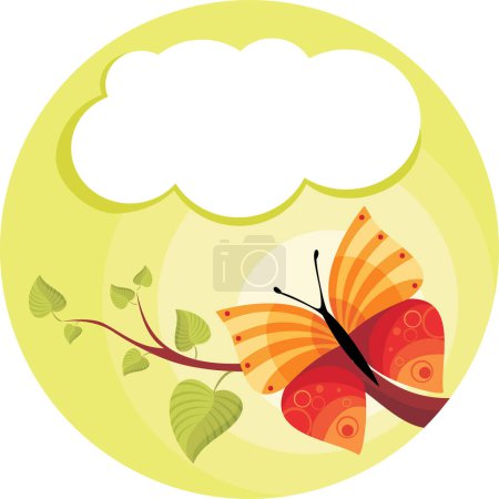 Illustration for Vector illustration with butterfly - Royalty Free Image