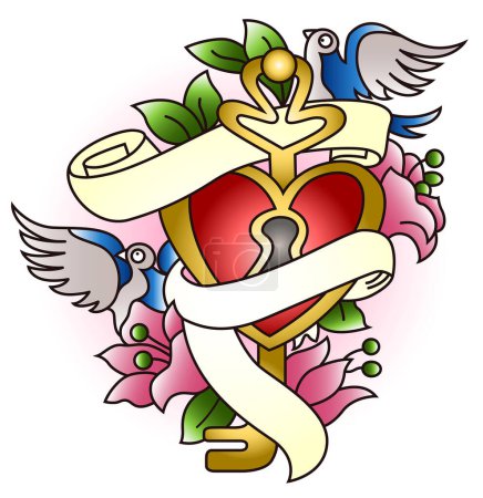 Illustration for Heart lable vector illustration - Royalty Free Image