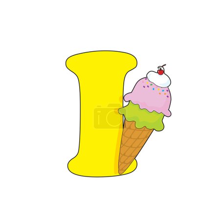 Illustration for Ice cream icon.  vector illustration - Royalty Free Image