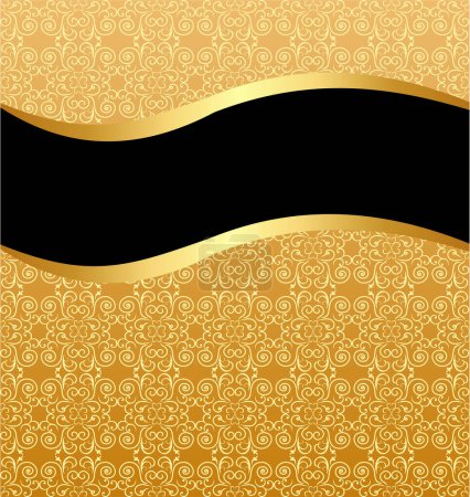 Ilustración de Abstracto de lujo vector de oro fondo negro - Imagen libre de derechos