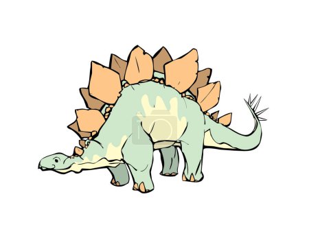 Téléchargez les illustrations : Illustration vectorielle de dinosaure mignon design. - en licence libre de droit