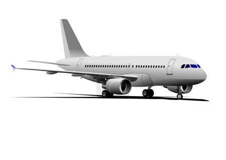 Ilustración de Avión en una ilustración vectorial de pista - Imagen libre de derechos