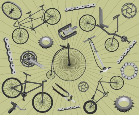 Illustration for Bicycle parts, vector illustration - Royalty Free Image