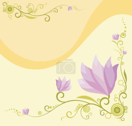 Téléchargez les illustrations : Fond floral vectoriel avec papillon - en licence libre de droit