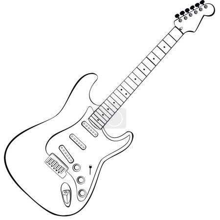 Téléchargez les illustrations : Schéma guitare vecteur illustration - en licence libre de droit