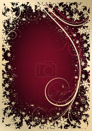 Illustration for Abstract background with red floral elements - Royalty Free Image
