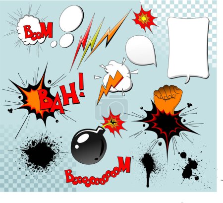 Illustration for Cartoon comic explosion with blank text - Royalty Free Image