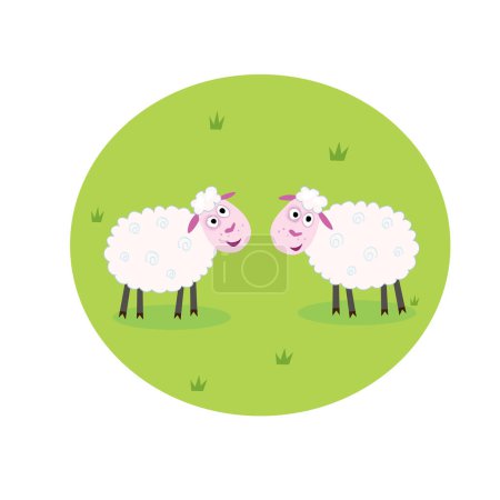 Illustration for Sheep farm animal cartoon vector illustration - Royalty Free Image