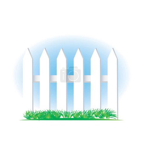 Illustration for White fence vector illustration - Royalty Free Image