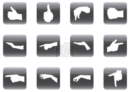 Illustration for Finger and pointing finger icon set - Royalty Free Image