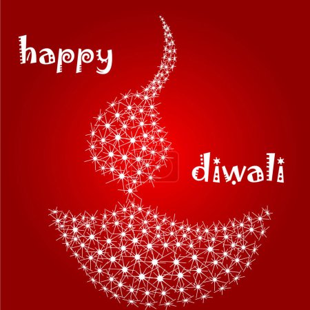 Illustration for Happy diwali festival of lights background - Royalty Free Image