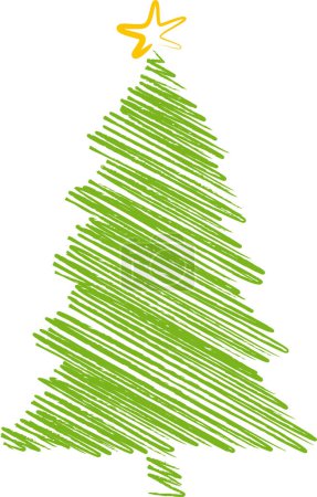 Illustration for Vector christmas tree isolated on white background - Royalty Free Image