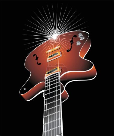 Illustration for Abstract background with guitar - Royalty Free Image