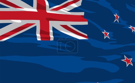 Ilustración de Ondeando bandera de Nueva Zelanda - Imagen libre de derechos