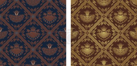 Illustration for Damask seamless two patterns - Royalty Free Image