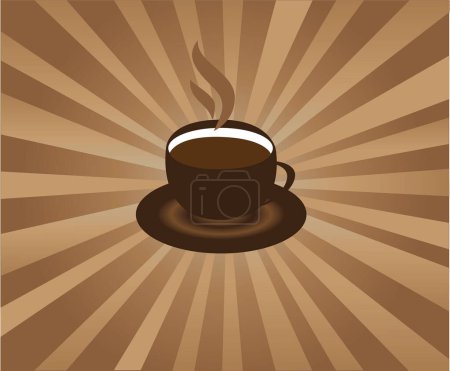 Téléchargez les illustrations : Tasse à café chaude avec grains de café - en licence libre de droit