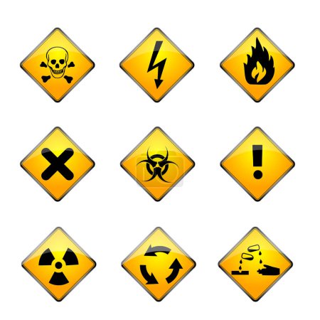 Ilustración de Conjunto de símbolos de peligro - Imagen libre de derechos