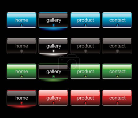 Ilustración de Conjunto de botones vectoriales para diseño - Imagen libre de derechos