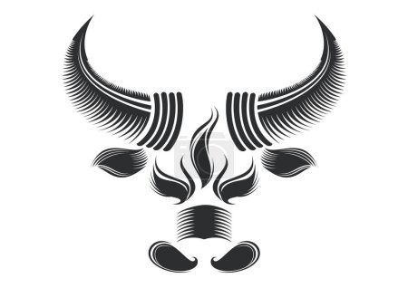 Ilustración de Toro cabeza Logotipo diseño - Imagen libre de derechos