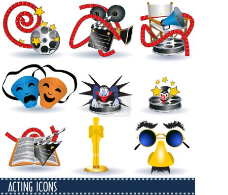 Illustration for Cinema icon set. vector illustration - Royalty Free Image