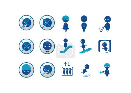 Téléchargez les illustrations : Ensemble de 9 icônes modifiables simples telles que le corps humain, visage, visage, visage, femme, femelle, visage féminin, fille - en licence libre de droit