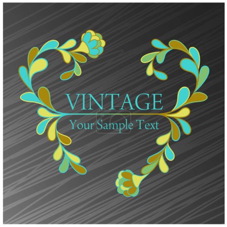 Illustration for Vector vintage floral background with flowers, greeting card, invitation - Royalty Free Image